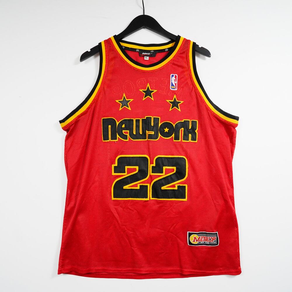 Vintage Nike NBA Metro New York #22 Basketball Jersey Red Mens XL